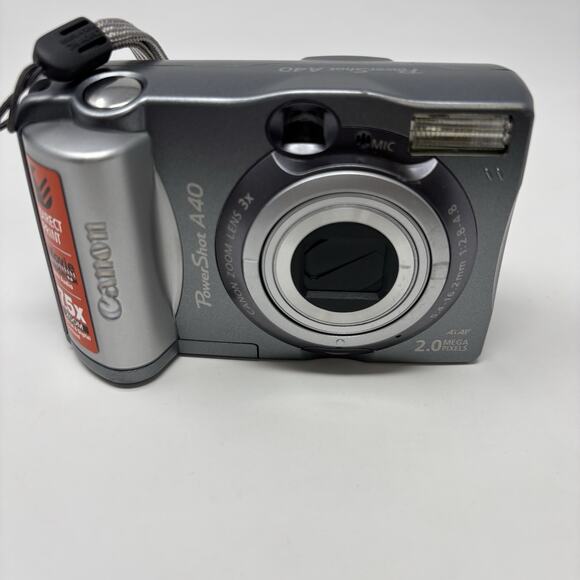 Canon PowerShot A40 2MP Digital Camera Vintage Not Working + 128 MB Sandisk Card - Picture 5 of 6